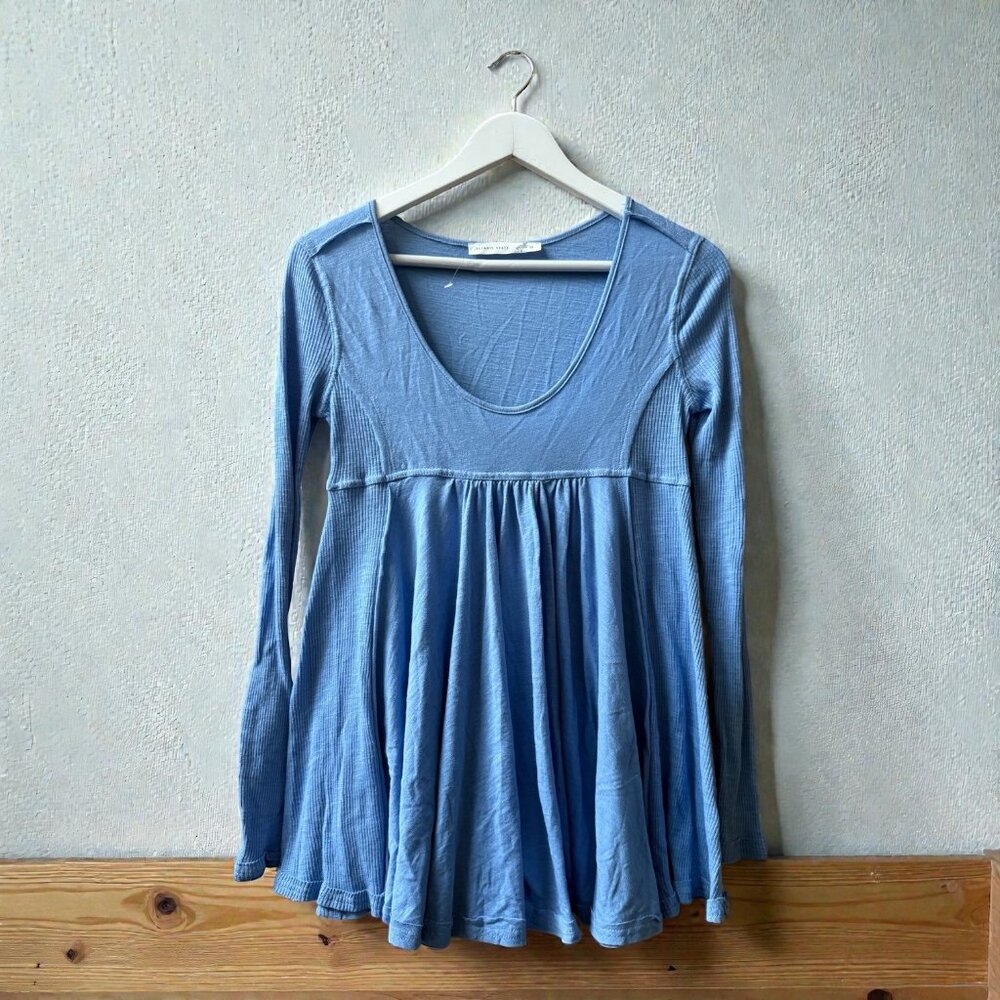 Altard State Women’s Blue Long Sleeve Babydoll Tunic Top Size XS